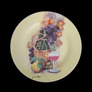 Royal Norfolk 7.5 Inch Decorative Plate Wine Grapes Fruit Art